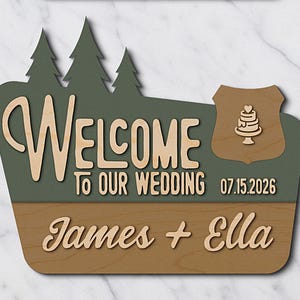 Personalized Wedding Welcome Sign: Rustic National Park Decor