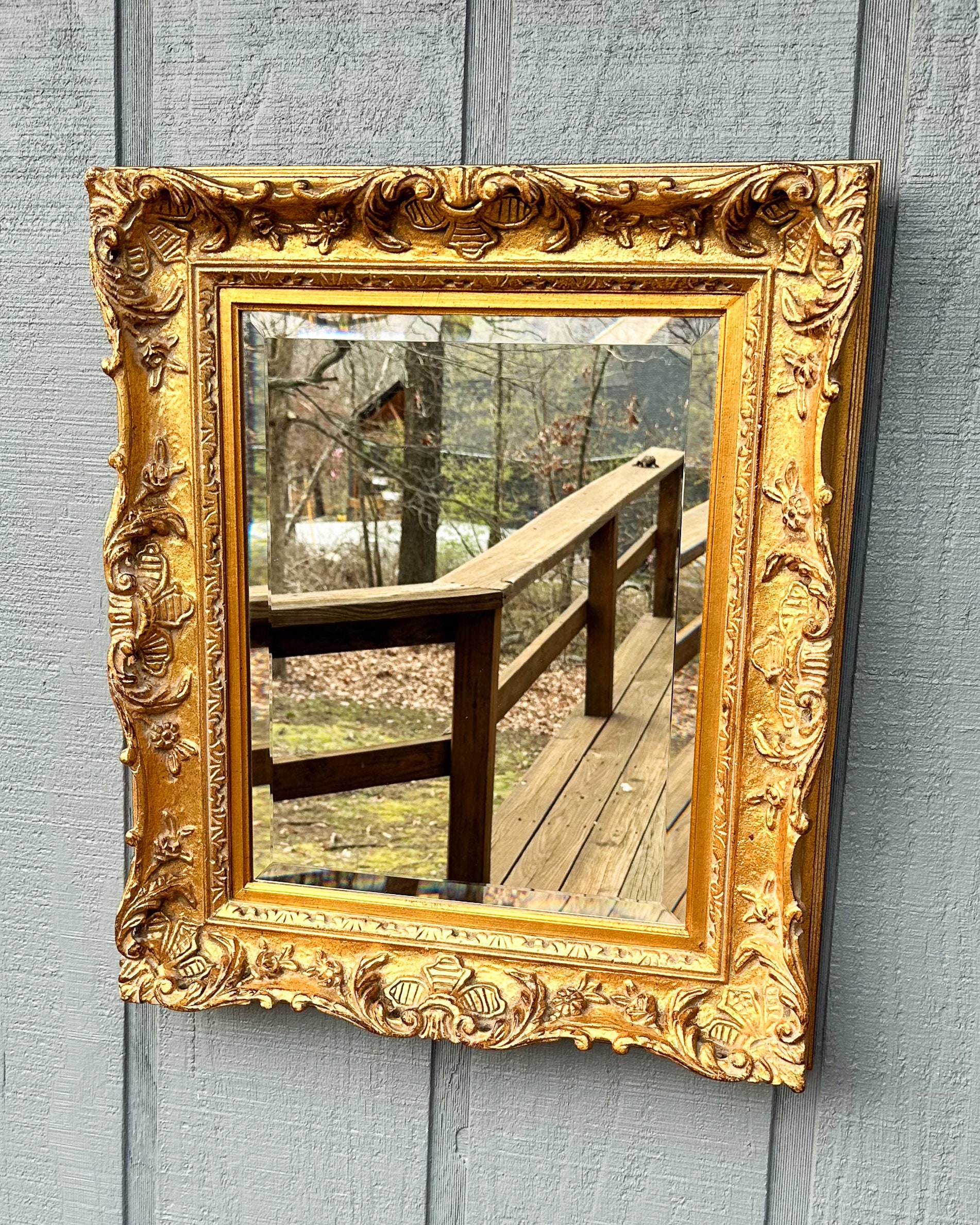 Large Antique Ornate Gold Mirror - Etsy