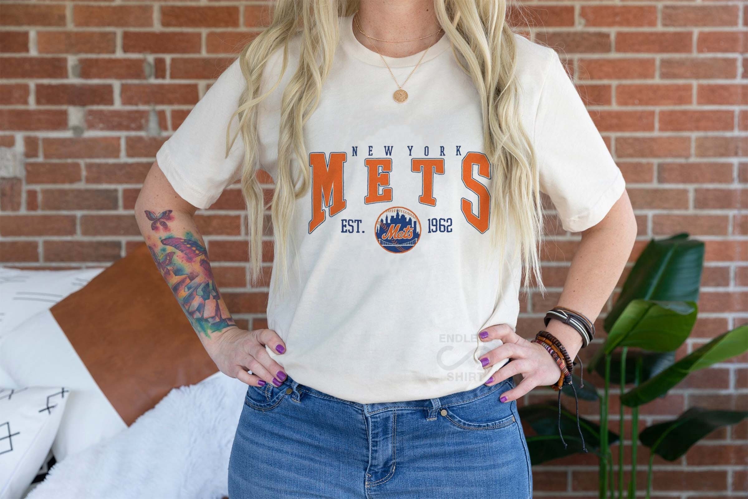 Mets Baseball Jersey! Boyfriend Jeans! Gold Chain!