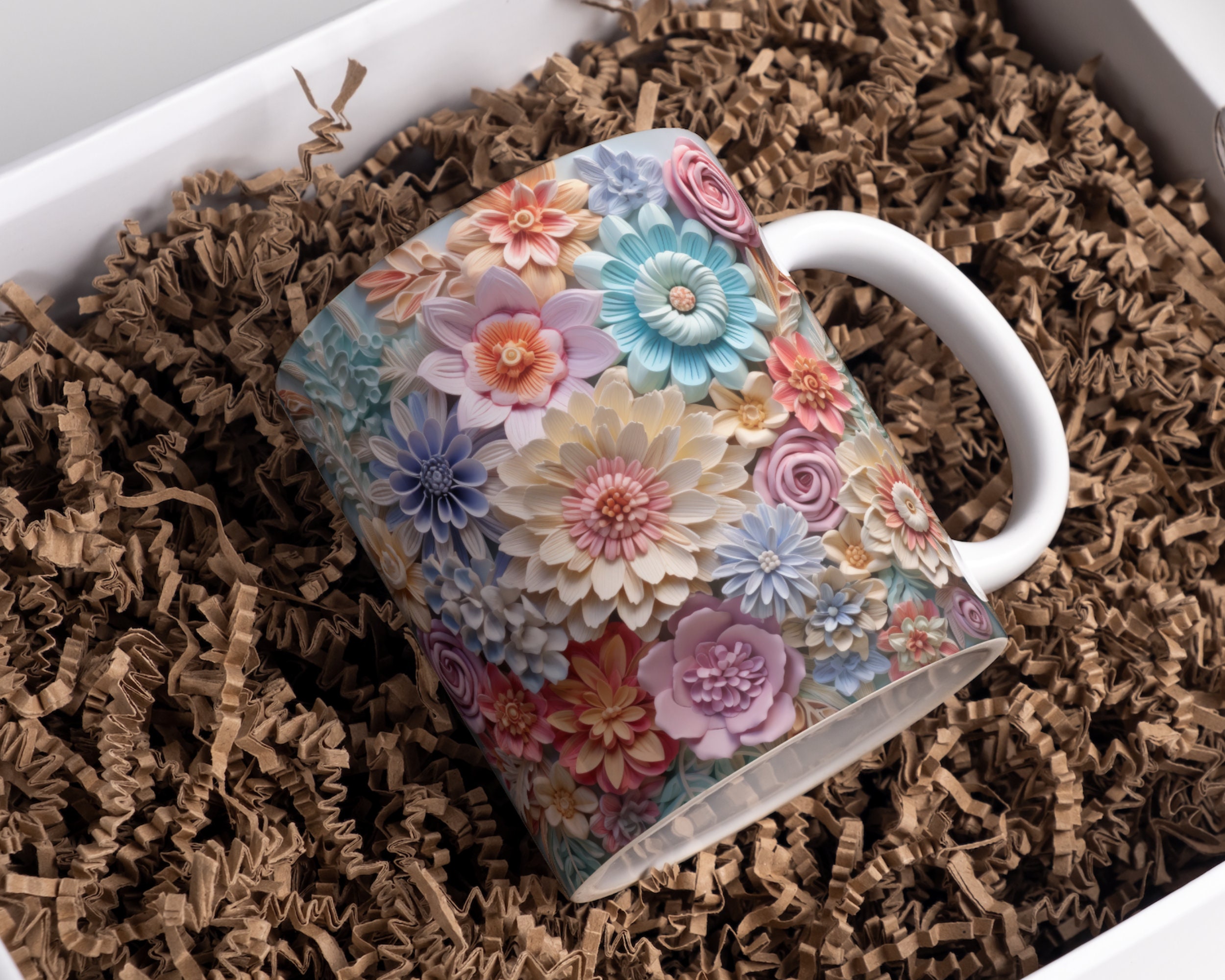 12 Ounce Floral Mug - Etsy