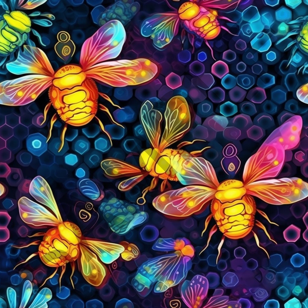 Bees Design Pattern, Set of 20, Seamless Pattern, Tile, Digital Asset ...