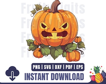 Delightful Halloween Pumpkin Artwork | Spooky Graphics | Sublimation Design | digital downloading | SVG PNG