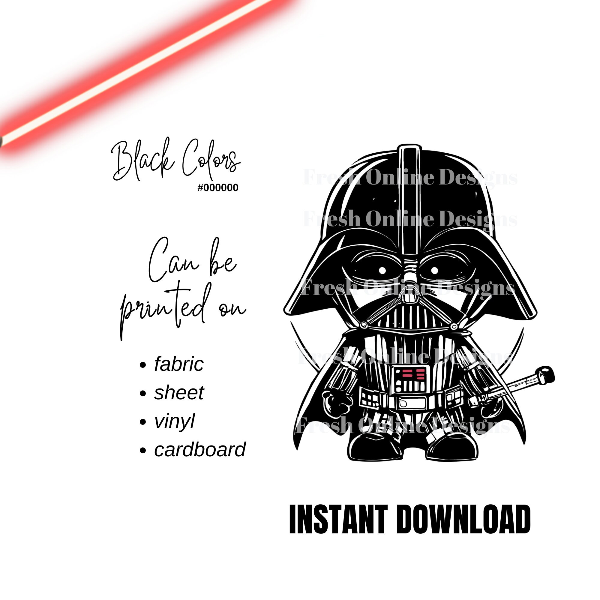 Mini Darth Vader Svg Clip Art Dark Side Star Wars DIY & Sublimation ...