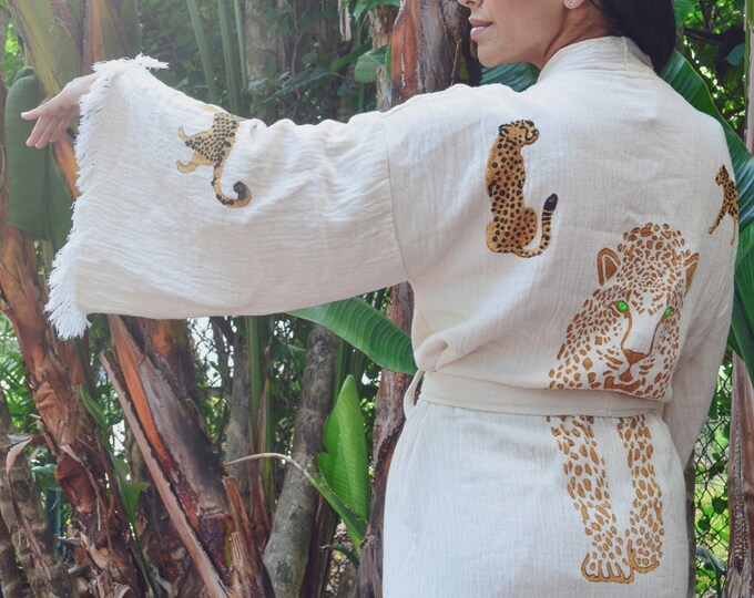 Cartagan Robe Turkish Cotton Kimono, Cardigan Robe, Evil Eye Ethnic Boho Festival ...