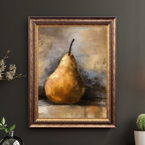 Pear Vintage Style Art Print, Pears, Oil Painting Style, Fruit, Still Life Wall Art, Sophisticated, Elegant, Antique Style, Kitchen Art