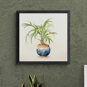 Tropical Plant Art Print, Exotic Plant Art Print, Watercolor Plant, Watercolor Art Print, Chinoiserie Pot, Chinoiserie Art