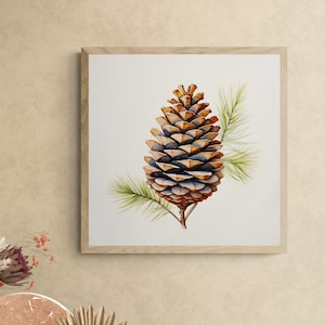 Fall Wall Art, Fall Decor, Pinecone Art, Art Print, Pinecone Decor, Farmhouse, Earthy Wall Art, Cabin Art, Cabin Decor