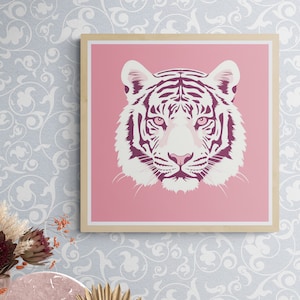 Pastel Tiger Art Print, Colorful Art Print, Funky Art Print, Birthday, Girly Wall Art, College Apartment Decor, For Her, Teen, Girls Room
