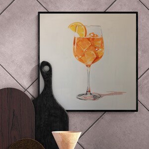 Aperol Spritz Art Print, College Apartment Decor, Cocktail Wall Art, Bar Cart Art, Verjaardag, Cadeau voor haar
