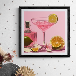 Tequila Art Print, Frühlingsrosa Girly Wandkunst, College Wohnung Dekor, Wohnheim Dekor, Wohnheim Wand Kunst, Geburtstag, Bar Warenkorb Kunst, Für Mama