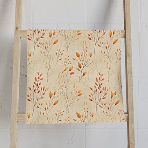 Fall Hand Towel, Fall Dish Towel, Fall Kitchen Towel, Autumn Leaves, Neutral Fall Decor, Minimalist, Farmhouse, Hand Towel Gift