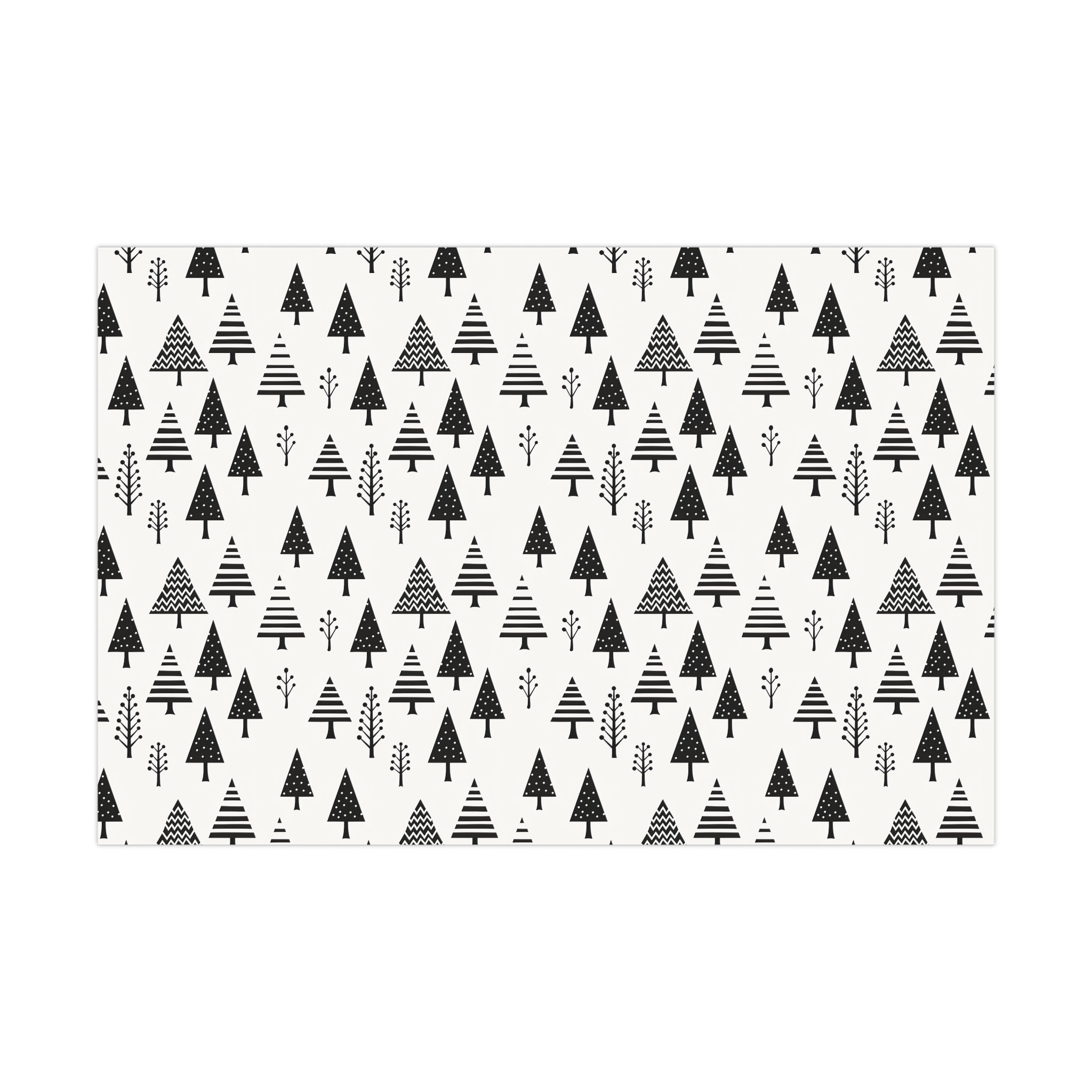 Merry Black Wrapping Paper Modern Christmas, Holiday Gift Wrap, Minimal,  Black and White 