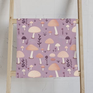 Mushroom Print Bathroom Hand Towel, Quirky, Whimsical, Birthday Gift, Mushroom Decor, Mushroom Hand Towel, Cottagecore, College Apartment