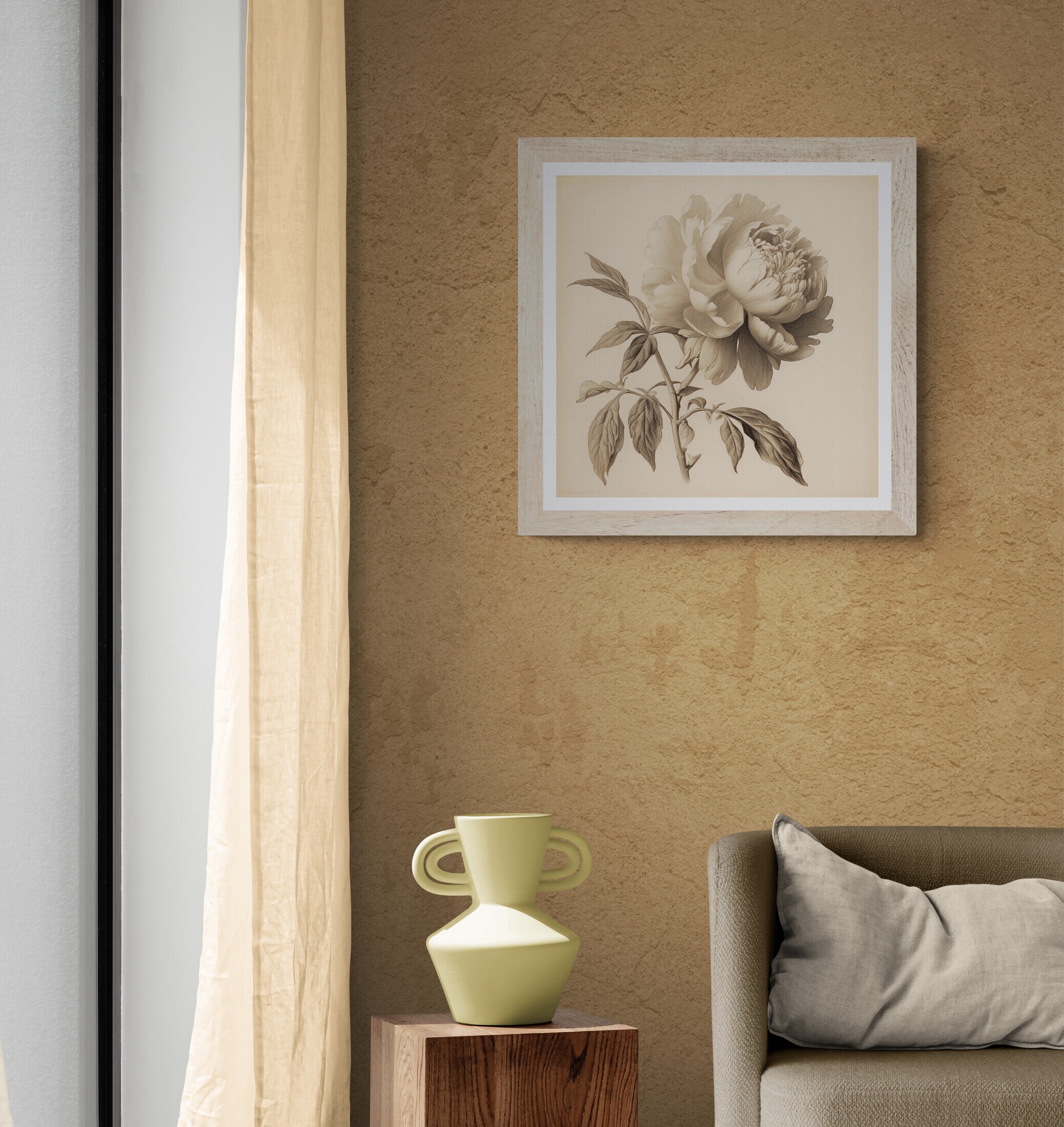 Tabelau sur Toile avec des fleurs de pivoine sur la tête 90x60 | Leroy