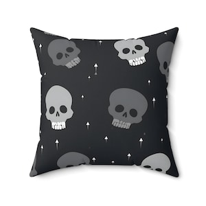 Skull Throw Pillow, Halloween Throw Pillow, Cute Halloween Decor, Skull Decor, Halloween Decor, Skulls, Goth