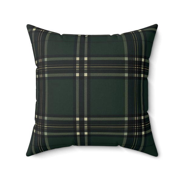 Green Plaid Pillow Etsy