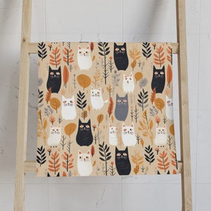 Fall Cats Bathroom Hand Towel, Halloween Cats, Fall Bathroom Decor, Cute, Cat Towel, Cat Decor, Black Cats, Cat Lover, Christmas Gift