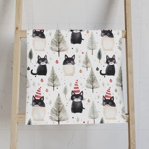 Meowy Christmas Black Cat Kitchen Towel Set – The Good Cat Company