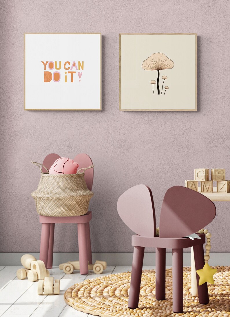 Inspirational Art Print, Kids Room Wall Art, Little Girls Room, Pink