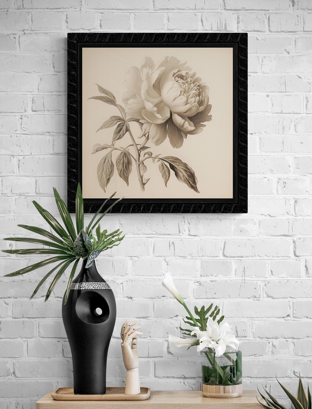 Antique Flower Art Print, vintage Flower Art, vintage Flower Wall Decor