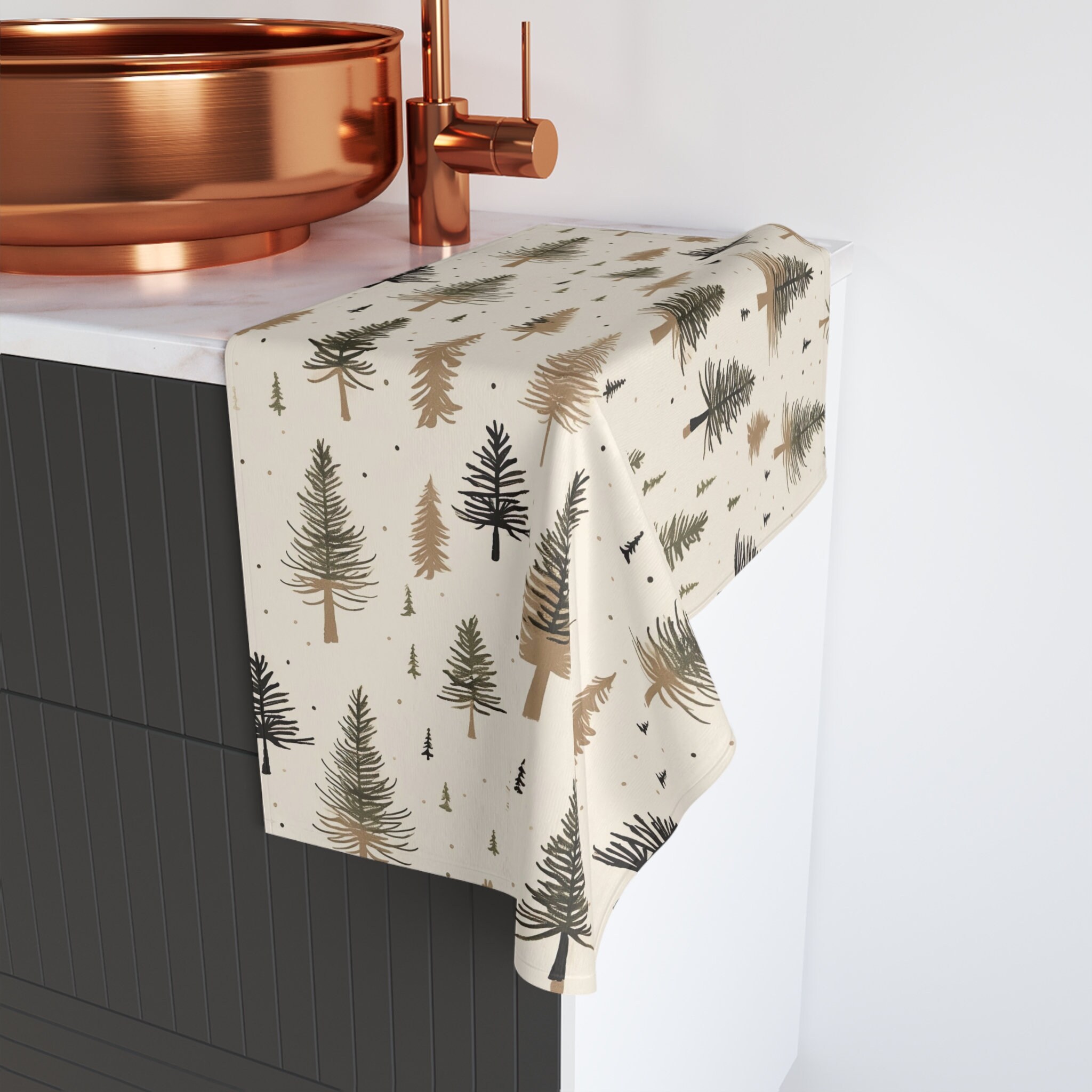 Christmas Bathroom Hand Towel, Winter Hand Towel, Christmas Bathroom