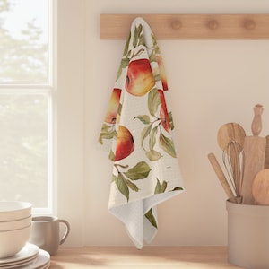 Apple Print Kitchen Towel, Fall Kitchen Dish Towel, Fall Decor, Apple Decor, Apple Dish Towel, Farmhouse Kitchen Decor, Autumn Decor
