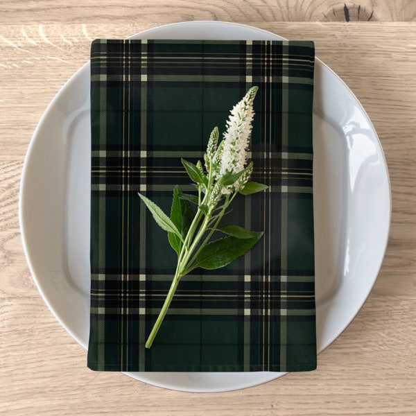 Fall Plaid Cloth Napkins, Autumn Cloth Napkins, Fall Dining Table Decor, Thanksgiving, Rustic, Neutral, Earth Tones, Plaid Kitchen Decor