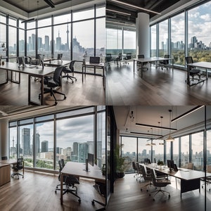 Sleek Modern Office Zoom Backgrounds (Set of 4)