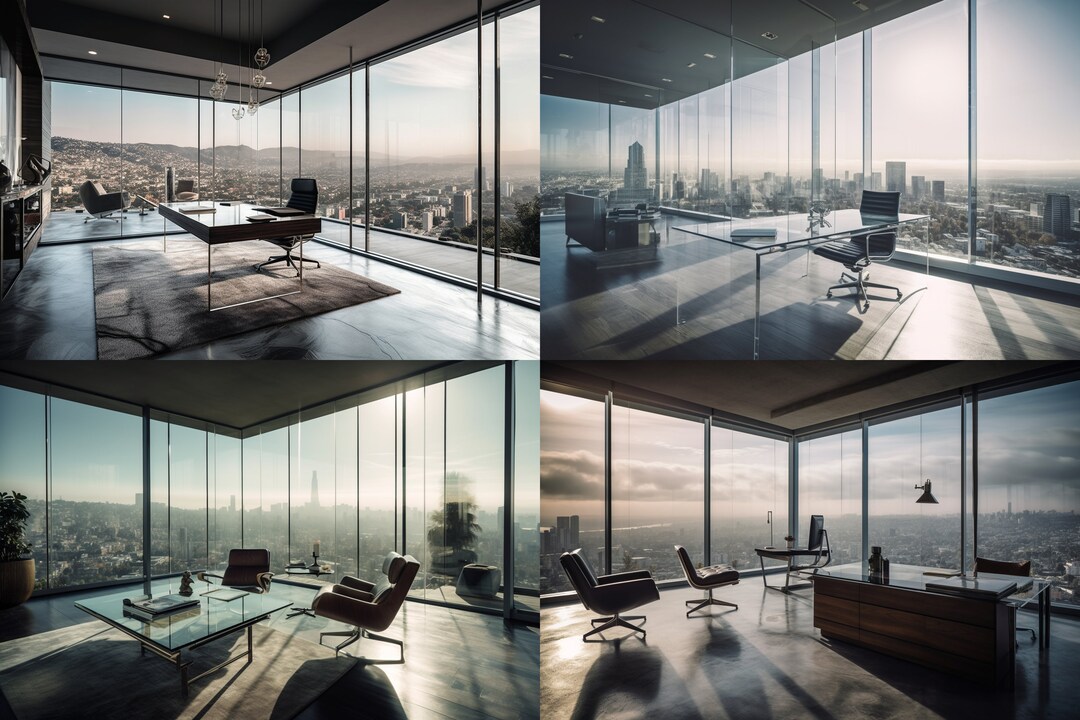 Sleek Modern Office Zoom Backgrounds set of 4 Etsy