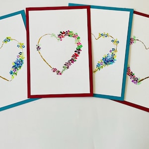 Cartes de vœux COEUR - CORAZN. Originale peinte à la main, elle a un double objectif : les félicitations et l'art pour décorer les murs.