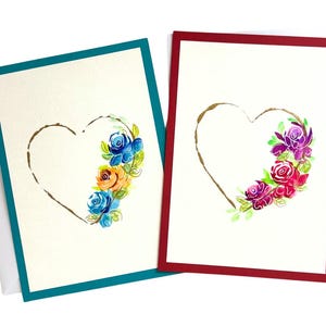 Wenskaarten HEART/CORAZON origineel met de hand beschilderd.