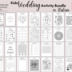 Italian Wedding Activity Bundle for Kids | Ultimate Activities to Entertain Young Guests | Libro di attività sul matrimonio per bambini