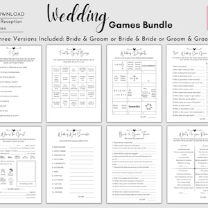 Pacchetto di giochi unici per ricevimenti nuziali per matrimoni memorabili/giochi da tavolo indimenticabili per gli ospiti