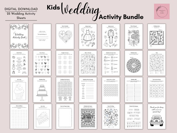 Wedding Activity Bundle for Kids | Printable Games & Activity Pages | Digital Download
