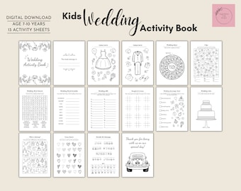 Libro de actividades infantiles para bodas: una forma divertida de mantener a los invitados jóvenes interesados durante su día especial / Kit de actividades de bodas para niños de 7 a 10 años