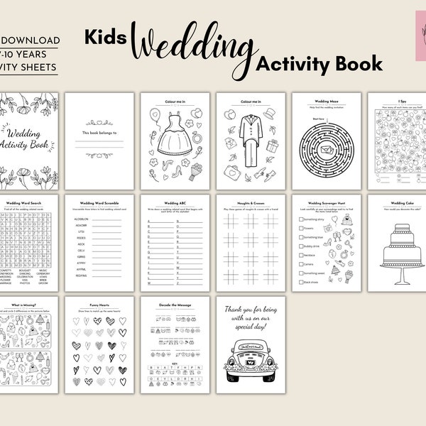 Kids' Activity Book for Wedding: A Fun Way to Keep Young Guests Engaged During Your Special Day | Wedding Activity Kit for Kids 7-10 Years