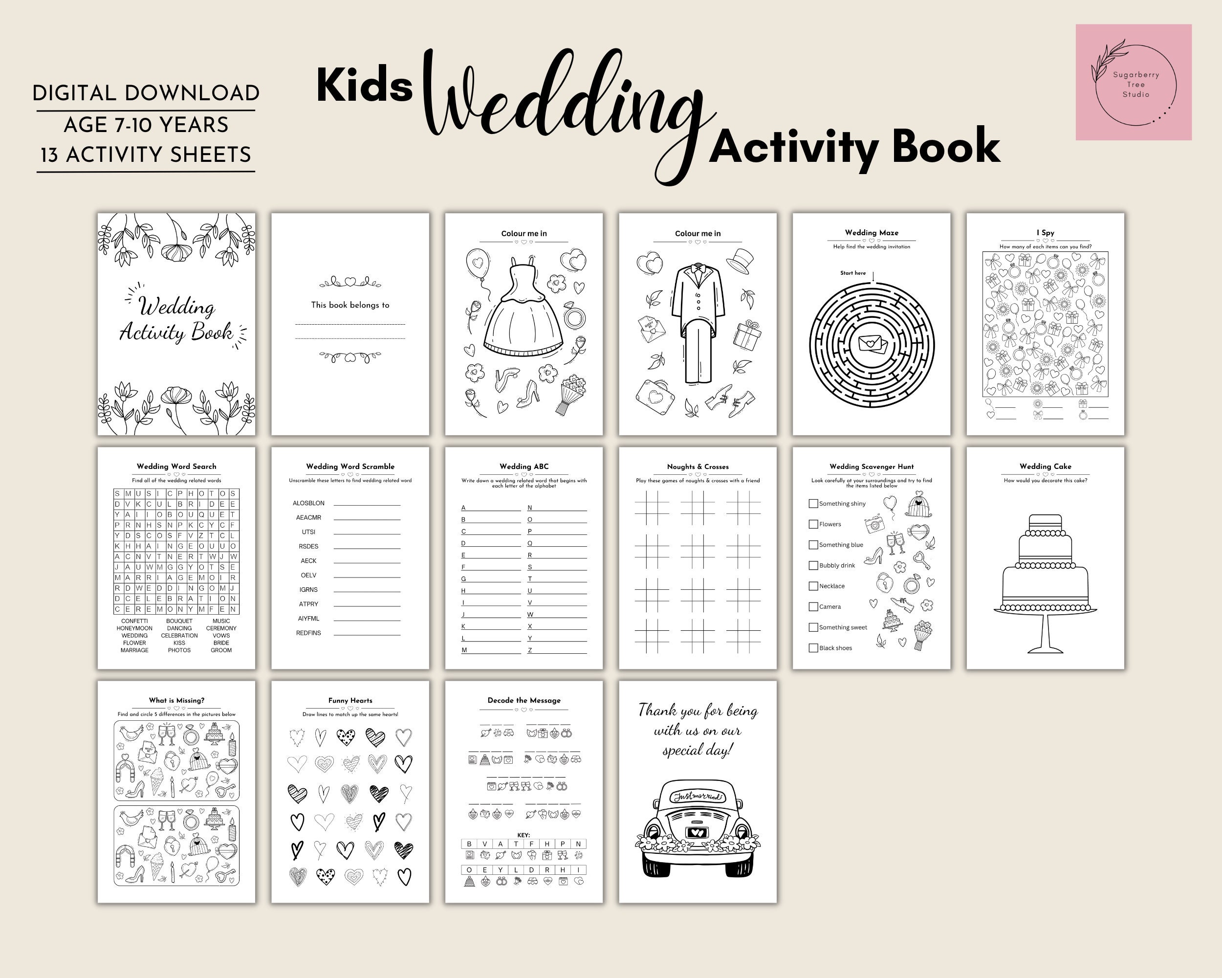 Kids Activity Kits for Wedding Wedding Activity Book for Kids