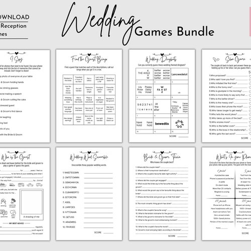 Unique Wedding Reception Games Bundle for Memorable Weddings Etsy UK