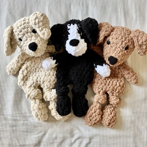 Crocheted Puppy Lovey, puppy snuggler, puppy baby gift, dog lovey