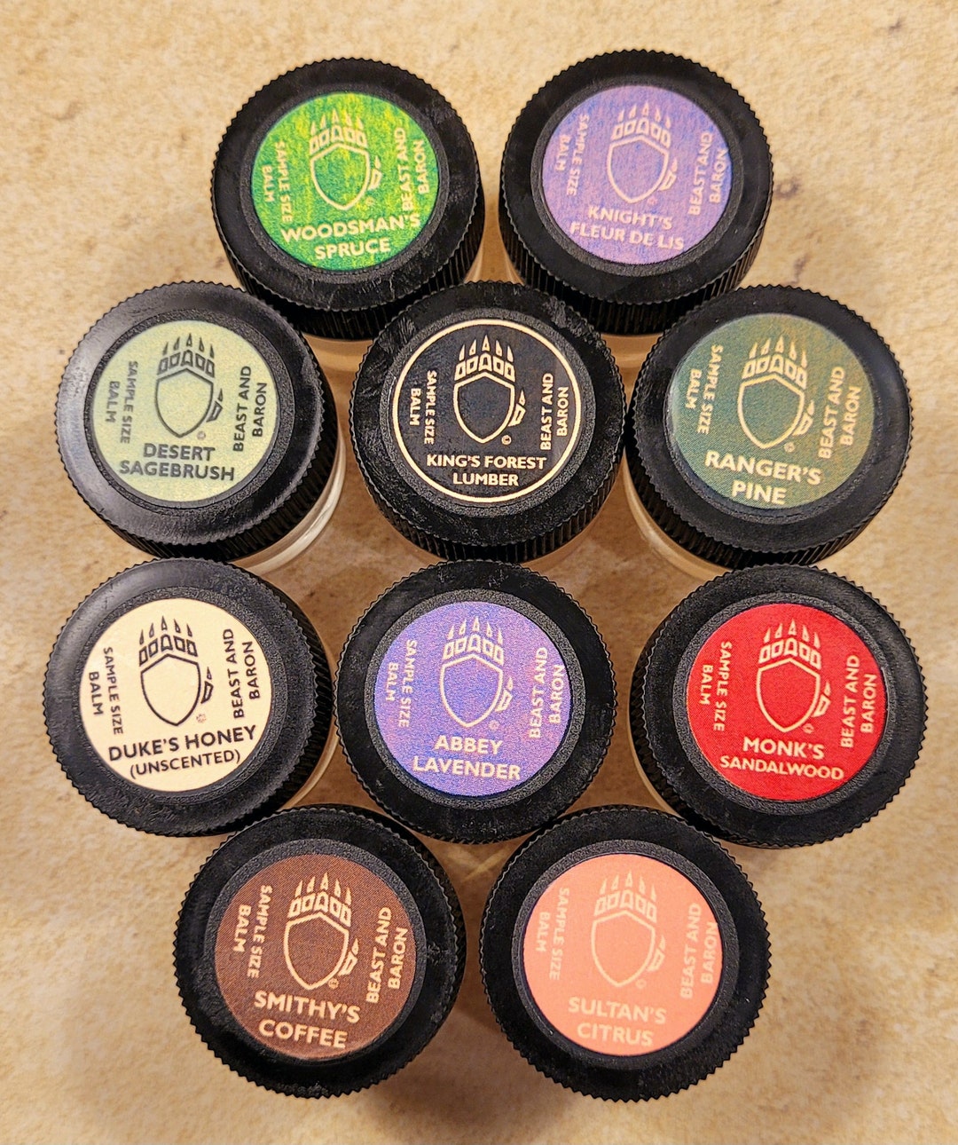 Baron's Premium Beard Balm Sample Pack 100.5 Oz All Natural Made in the