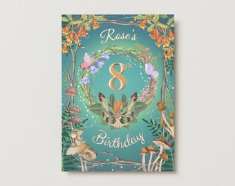 Invitación de 8º cumpleaños de hadas Tema de hadas Invitar jardín de hadas mágico Invitación de cumpleaños digital Invitación de jardín de hadas