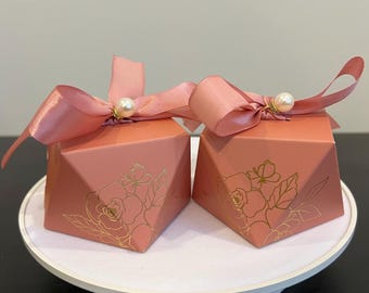 Handmade Floral Gift Box Set: Pearl & Ribbon Keepsake (Set of 2)