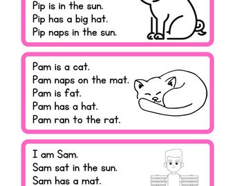 Montessori Pink Material Sentences: Phonetic Reading Practice (Digital Download)