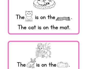 D17_Montessori-Inspired Sentence Cards | Phonetic Learning | Digital Download | Early Literacy Printable | Pink Montessori Material