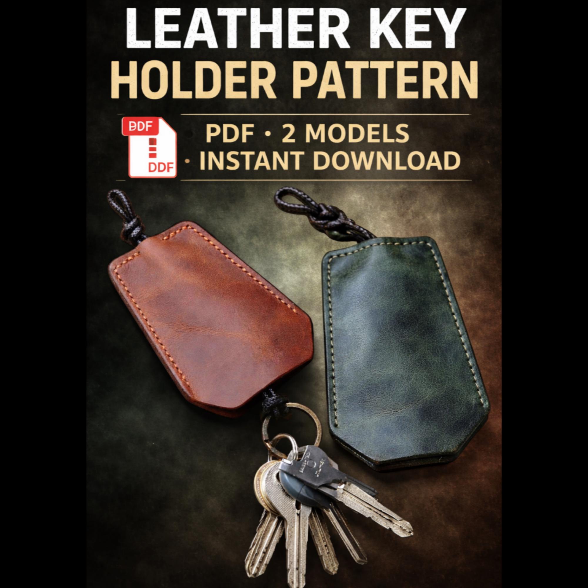 Leather Keychain Template: DIY Craft Pattern (PDF Download) - Etsy