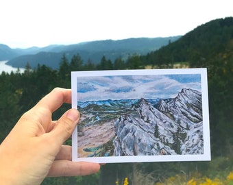 Mountain Ridge Postcard | 4x6" Art Print Postcard on Vellum Paper | Landscape Postcard | Frameable Art