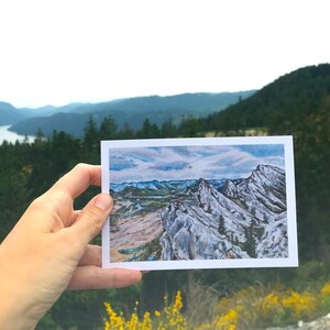 Carte postale de crête de montagne | Carte postale d'impression d'art 4x6" sur papier vélin | Carte postale de paysage | Art encadrable