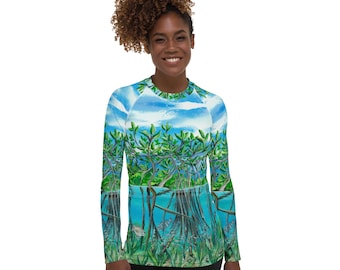 Mangrove Under the Sea Rashguard - Femme Fit / Hecho a pedido / Art Apparel