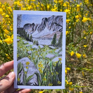 postale de prairie de montagne | Impression d'art carte postale 4 x 6 po. sur papier vélin | Carte postale paysage | oeuvre d'art à encadrer