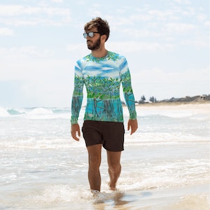 Mangrove Under the Sea Rashguard - Masc Fit | Made to order | Art Apparel